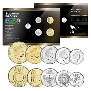 God Save The Queen Solomon Islands 5 �����ʃR�C�� 10C 20C 50C $1 $2 2012-