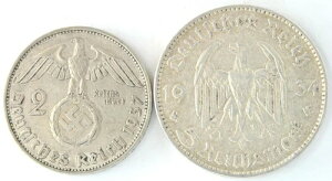 �h�C�c 1934�N F 5�}�[�N KM# 83 1937�N A 2�}�[�N KM# 93 ��O�鍑��R�C�� -