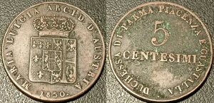 �C�^���A - �p���} - �}���[�E���C�[�Y - 5 Centesimi 1830 ! C#25
