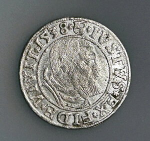 �h�C�c�̏B PRUSSIA Groschen 1538 MB# 3 aXF/VF