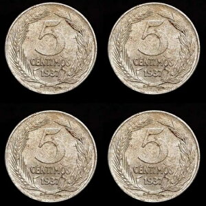 * ���c�F���i * �X�y�C�� 2o Republic 4 x 5 c?ntimos ���a���X�y�C���̃A���S���[ 1937-