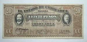 1914/1915 �N�AEl Estado de Chihuahua AU ���s�̃��L�V�R 20 �y�\����