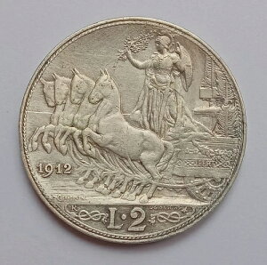 �C�^���A: VITT.EM.III° - 2���� 1912 �V���o�[ KM#46 vf ���A