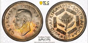 1952�N ��A�t���J �v���[�t 6�y���X 6D PCGS PR67 �ɏ�W�F���g�[�� �O���� PF67