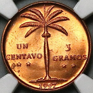 1957 NGC MS 65 �h�~�j�J���a�� 1�Z���^�{ �p�[���c���[ ���b�h�R�C�� (24092901C)