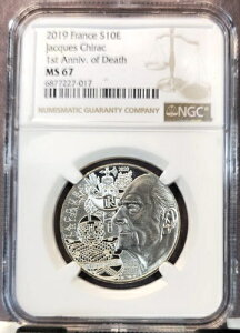 2019�N �t�����X �V���o�[ 10���[�� �W���b�N�E�V���N NGC MS 67 �W�F�� BU �g�b�v�|�b�v 1