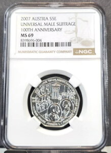2007�N �I�[�X�g���A �V���o�[ 5���[�� S5E �j�q���ʑI�� NGC MS 69 ���A �g�b�v�|�b�v