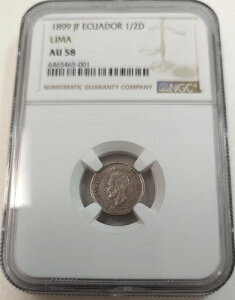 1899 ���} JF �G�N�A�h�� 1/2 �f�V�� �V���o�[�AKM#55.1 NGC AU58 #6465465-001