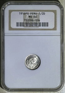 �y���[ 1916�N FG 1/2 �f�B�l�� �V���o�[ ChBU �R�C���A�W���O �t���z���C�g 100+�N NGC MS 66-
