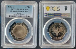 �h�C�c 5�}���N �v���[�t�R�C�� 1982�N D�N KM#156 �Q�[�e PCGS PR68DCAM