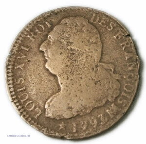 (�č�)Louis XVI 2 SOLS 1793 MA Marseille An 5�ALartdesgents P2770-