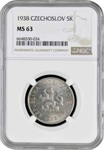 �`�F�R�X���o�L�A 5�R���i 1938�N�ANGC MS63�A�u��ꋤ�a���i1919�N - 1938�N�j�v