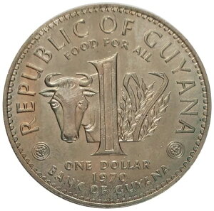 ���A Unc 1970 �K�C�A�i���a�� $1 �K�C�A�i��s Berbice Revolt NP0075-