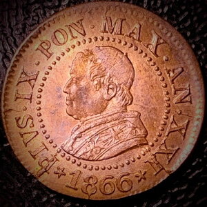 ���c���ƁA�o�`�J���C�^���A1866 - 1 Centesimo�AAU - KM#1370-