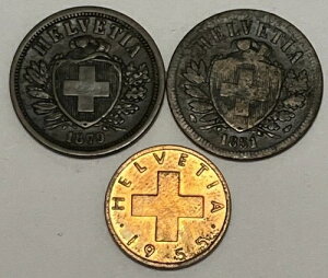 �X�C�X 1851A 1879B 2 ���b�y�� & 1955 ���b�y�� �ꕔ UNC 3 �R�C��