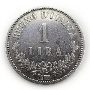 �C�^���A 1�����A1863�N �~���m�A���B�b�g�[���I�E�G�}�k�G�[��2�� ��� KM#15.1 9.82gr A103
