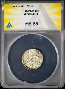 1943-D 6�y���X �I�[�X�g�����A �R�C�� MS 63 ANACS # 7726005 + �{�[�i�X