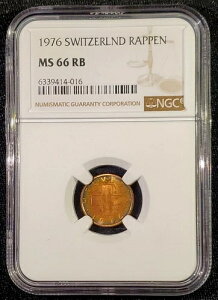 1976�N �X�C�X 1 ���b�y�� �E�B�[�g�X�p�C�N �u�����Y�R�C�� Km 46 NGC MS 66 RB