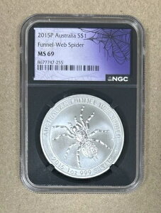 2015-P �I�[�X�g�����A �t�@�l���E�F�u�X�p�C�_�[ 1�I���X .999 �V���o�[ MS69 NGC �u���b�N�R�A