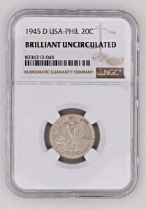 ?? 1945-D �č�-�t�B���s�� 20 �Z���^�{�X ? NGC BU |���̋��Y
