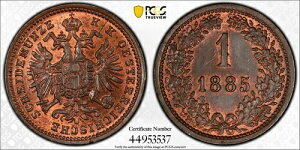 1885�N �I�[�X�g���A �����N���C�c�@�[ PCGS MS65 RB �f���炵���\�ʂƌ��� �S�[���h�V�[���h 1794