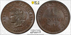 1896 A �t�����X 1 �Z���`���[�g�� �K�b�h 88 PCGS MS64 BN �O���[�g �T�[�t�F�X 4095