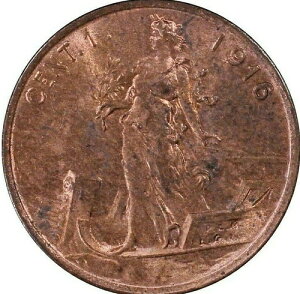 1916�N �C�^���A 1�Z���g CENTESIMO 1C PCGS MS64RB MS 64 RD �C�^���A�F��O���[�f�B���O�R�C��