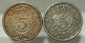 ���L�V�R�A���b�g2 x 5 CENTAVOS 1936 & 1937 - KM#423 - ��������