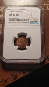1899 C �J���J�b�^ �C�M���X�̃C���h 1/12 �A���i NGC MS63 RB ���b�h�u���E�� 2128