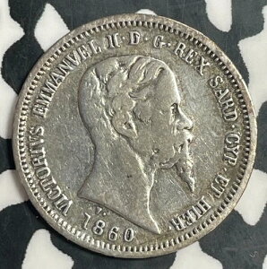 1860�N F/M �C�^���A �T���f�[�j�� 50 Centesimi ���b�g#T3671 �V���o�[! ��!