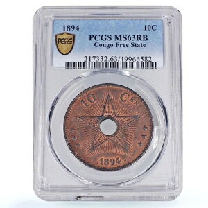 �x���M�[�E�R���S���R�� 10�T���`�[�� ���I�|���h2���X�^�[ MS63 PCGS ���� 1894�N