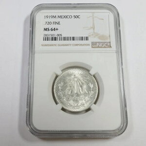 1919 M NGC MS64 + PLUS - ���L�V�R .72 �V���o�[ �t�B�t�e�B �Z���^�[�{ 50�Z���g �R�C�� #54266A