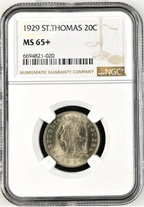 �Z���g�E�g�[�}�X�E�A���h�E�v�����X �|���g�K���� 20 C 1929 NGC MS 65+ UNC �j�b�P��