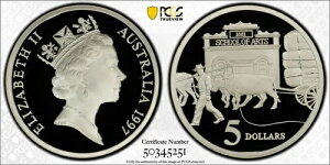 1997�N �I�[�X�g�����A ���� 5�h�� �v���[�t��� PCGS PR70DCAM