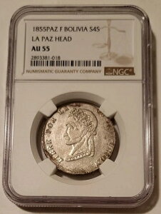 �{���r�A 1855 PAZ F �V���o�[ 4 �\�[�� ���p�X�w�b�h AU55 NGC