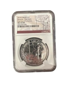 2018 G. �u���e�� �u���^�j�A �v���[���t�B�[���h 1�I���X �V���o�[ MS70 DPL NGC (RE) (PSH034099)