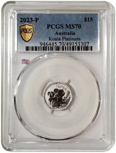 2023 1/10�I���X �v���`�i $15 �I�[�X�g�����A KOALA PCGS MS70 �S�[���h�V�[���h���x���R�C���B