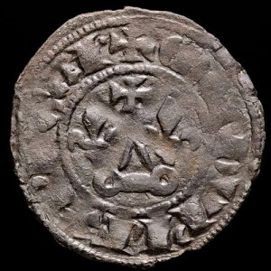 *���c�F���i* Philip IV le Bel Double Tournois Cross / Lis (6289) Tours 1285-1314