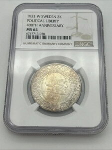 1921�N �X�E�F�[�f�� 2�N���[�i �����I���R400���N�L�O - NGC MS 64 �V���o�[