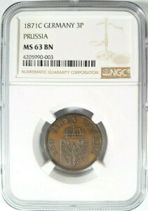 1871�N �h�C�c 3 �y�j�q NGC MS 63 BN �v���C�Z������ ������� �h�R�C��