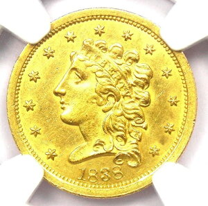 1838�N �N���V�b�N �S�[���h �N�H�[�^�[�C�[�O�� 2.50�h���R�C�� - NGC �����ʏڍ� (UNC MS)