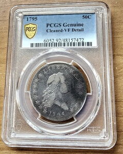 1795�N�� Flowing Hair Half Dollar�AO-109�AT-16�B�󏭓x4�A2���t�APCGS VF�ڍ�