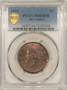 1816 �N �R���l�b�g �w�b�h ���[�W �Z���g�AN-2 - PCGS MS-64 RB�A�� - POP 16 �̂��� 7 �݂̂����i��!