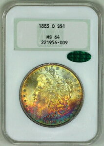 * 1883-O * MS64 NGC CAC * ���[�K�� �V���o�[ �h�� * �N�₩�ȃ��C���{�[ �e�L�X�^�C�� �g�[�j���O!