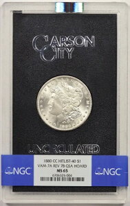 1880-CC VAM-7A Rev 78 Hitlist-40 �����K�� $1 MS 65 NGC GSA �z�[�h�{�b�N�X COA Pop 20/11