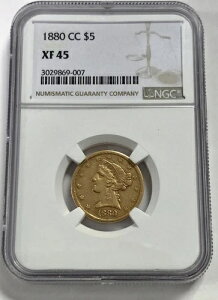 1880-CC G$5 ���o�e�B�w�b�h �S�[���h �n�[�t�C�[�O�� NGC XF-45 #7751