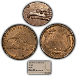 1858�N LL DDO 1�Z���g �t���C���O�C�[�O�� �Z���g S-6 VP-005 - �g�b�v�|�b�v 2/0 - NGC MS 63 - B2805