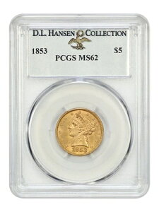 1853�N $5 PCGS MS62 ex: D.L. �n���Z�� - ���o�e�B�w�b�h $5 - �l�C���� ���b�g�[�Ȃ����s