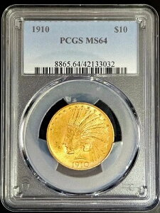 PCGS MS64 1910�N �C���f�B�A�� 10�h������ 0.4838�I���X �č����� 42133032