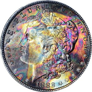 1882o PCGS MS65 - �G���h�E�I�u�E���[�� - �����X�^�[ - ���C���{�[�g�[�� �����K�� �V���o�[ �_���[ EE
